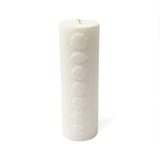 Kaars stearine Chakra relief gebroken wit ongeparfumeerd
