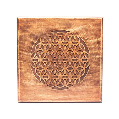 Beistelltisch aus Holz Blume des Lebens großhandel thumb