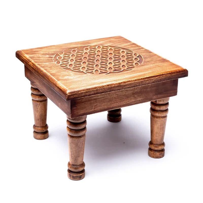 Beistelltisch aus Holz Blume des Lebens