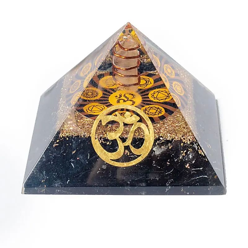 Orgoniet chakra piramide zwarte toermalijn met ohm groothandel