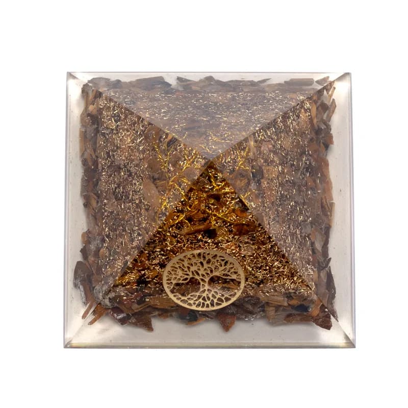 Buy Tiger eye pyramid with tree of life