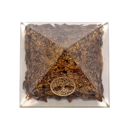 Buy Tiger eye pyramid with tree of life thumb