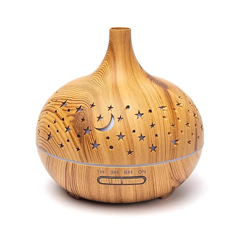 Difusor de aromas Starlight redondo grabado en madera