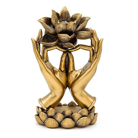Deco Hands with Lotus gold coloured