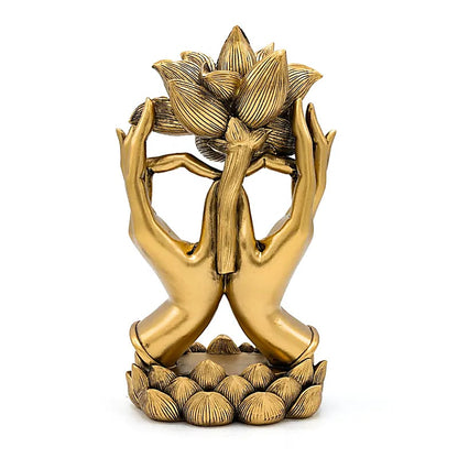 Deco Handen met Lotus goudkleurig Kopen thumb
