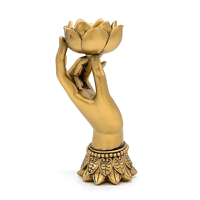 Photophore Varada Mudra avec Lotus couleur or de gros