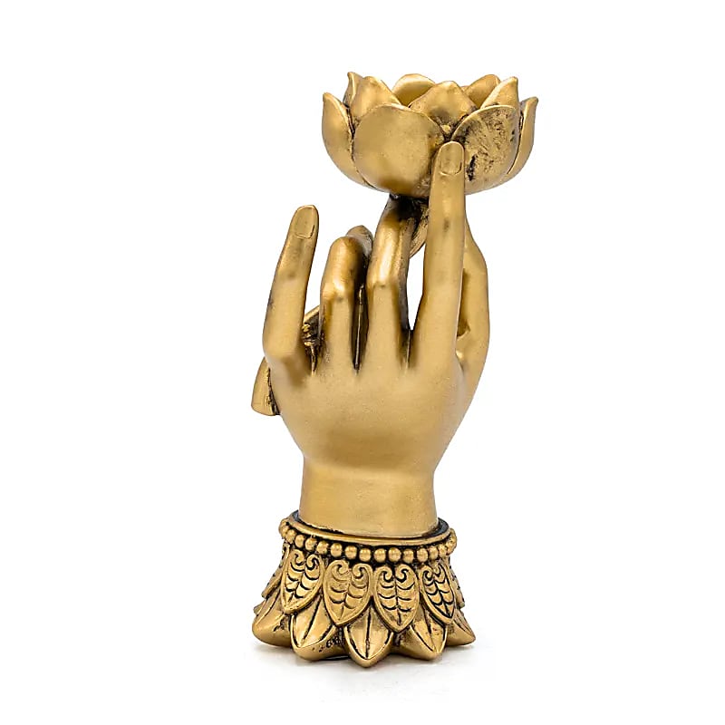 Acheter Photophore Varada Mudra avec Lotus couleur or
