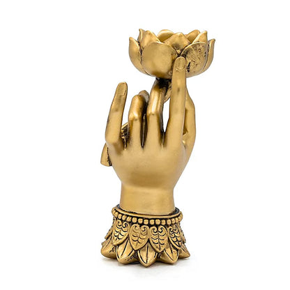 Acheter Photophore Varada Mudra avec Lotus couleur or thumb