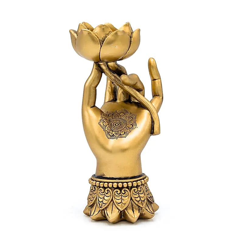 Photophore Varada Mudra avec Lotus couleur or