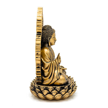 Buddha statue on throne gold coloured wholesale thumb