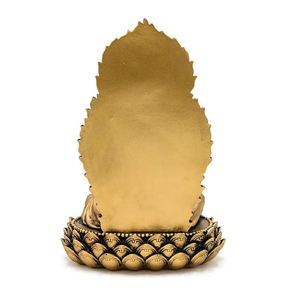 Buy Buddha statue on throne gold coloured thumb