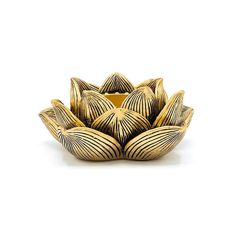 Teelichthalter Lotus goldfarben