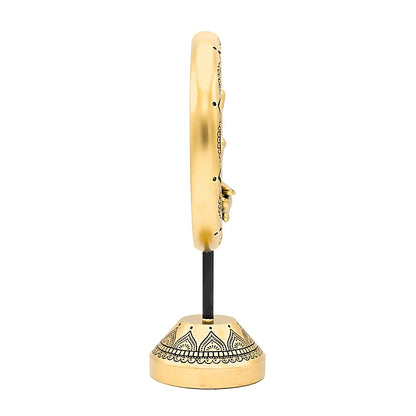 Deco Yoga meditatie rond op voet goudkleurig groothandel thumb