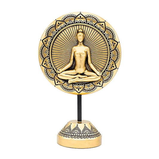 Deco Yoga meditation round on base gold coloured