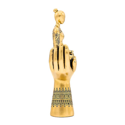 Deco Yoga meditatie handen staand goudkleurig groothandel thumb