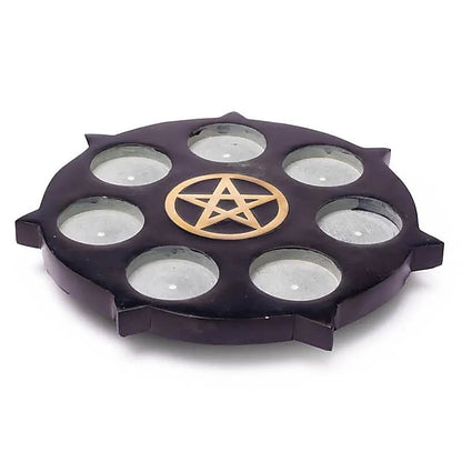 Bougeoir Divinité en pierre Ollaire Pentacle thumb
