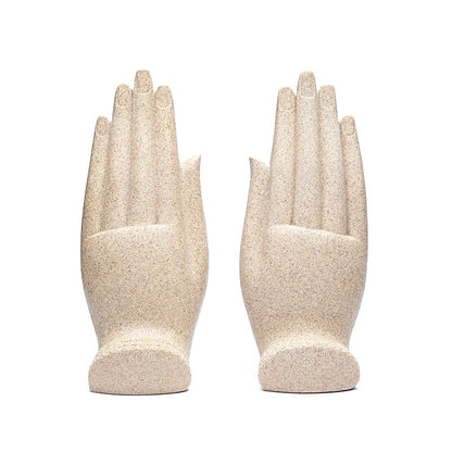 Namaste Mudra Hände mit Buddhas sandfarben großhandel thumb