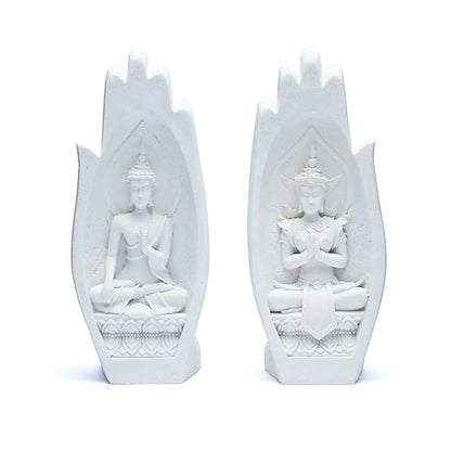 Namaste Mudra Hands with Buddhas white thumb