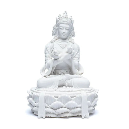Estatua de Buda con dorje y campana blanco thumb