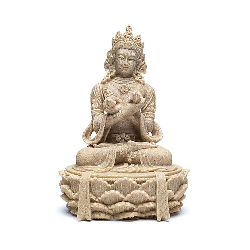 Buddha statue with dorje and bell sand colour