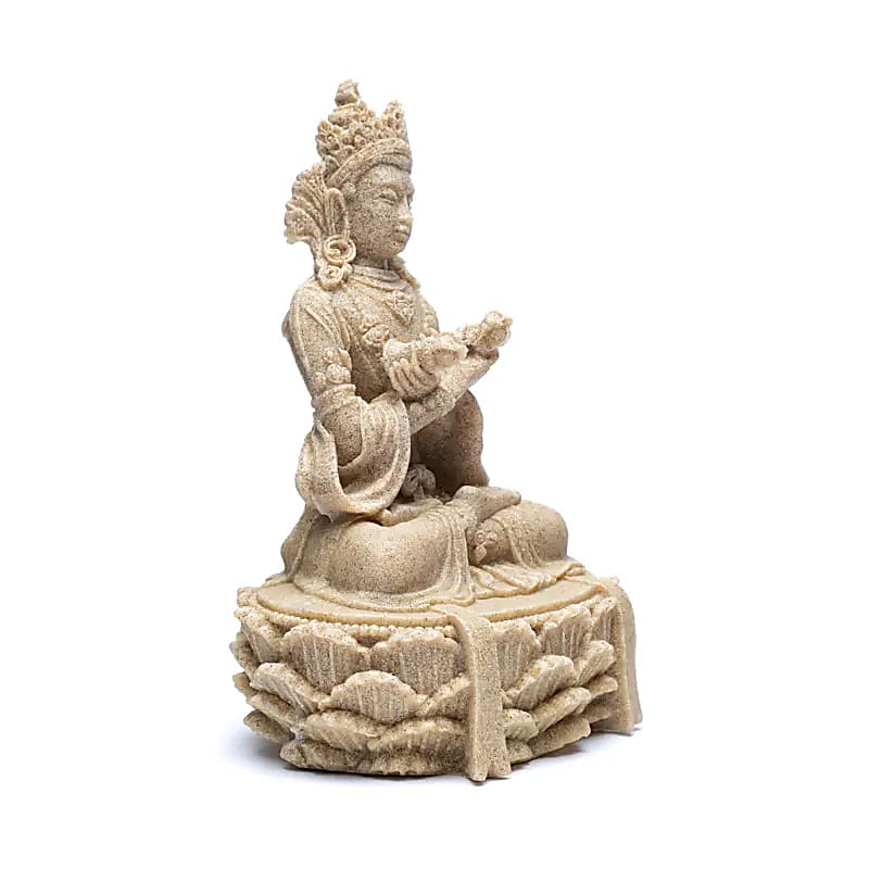 Buddha statue with dorje and bell sand colour wholesale