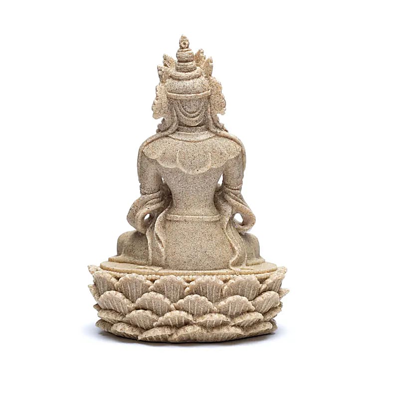 Buddha statue with dorje and bell sand colour Polyresin sand