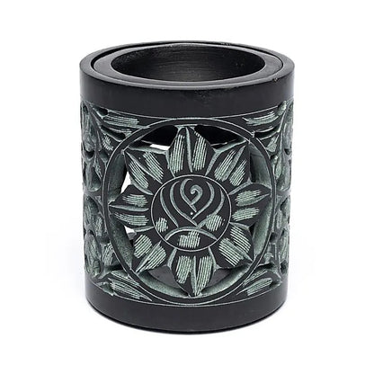 Rauchergefäß - Duftlampe Speckstein schwarz thumb