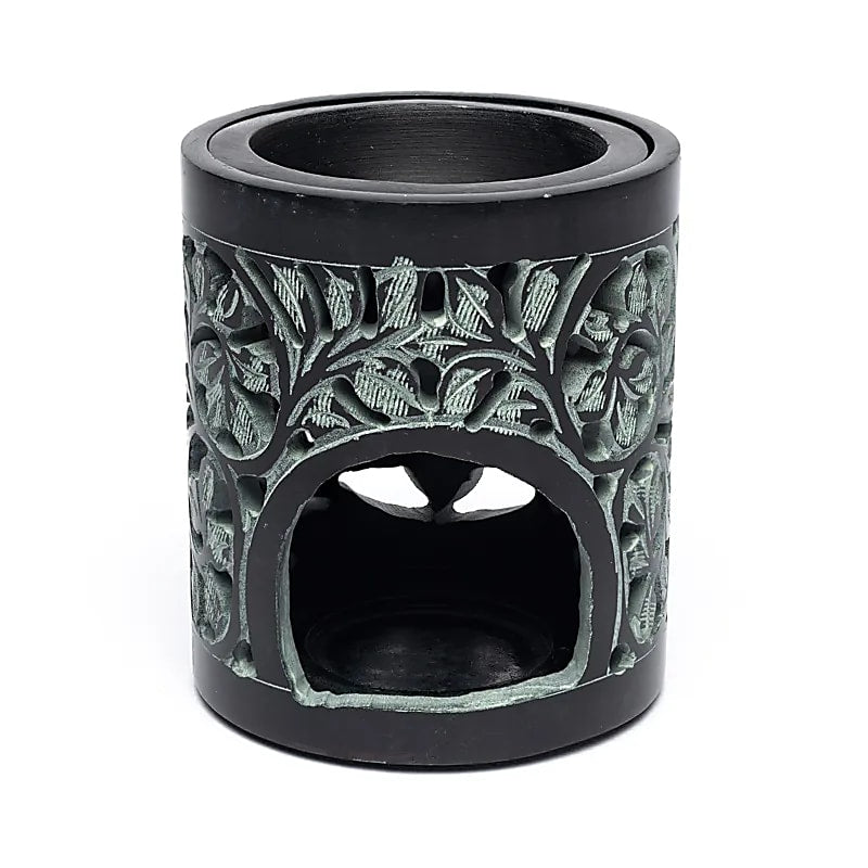 Rauchergefäß - Duftlampe Speckstein schwarz