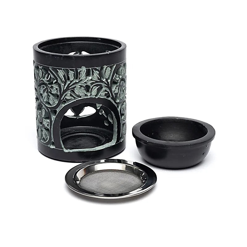 Rauchergefäß - Duftlampe Speckstein schwarz Seifenstein