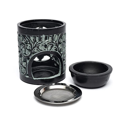 Rauchergefäß - Duftlampe Speckstein schwarz Seifenstein thumb