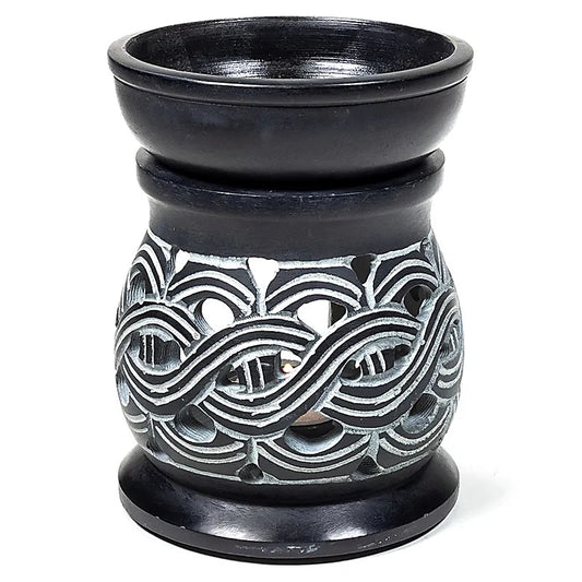 Oil burner Celtic Knot black soapstone