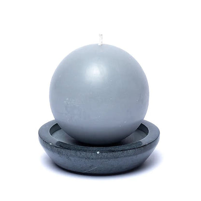 Tray / candle base round grey soapstone Soapstone thumb