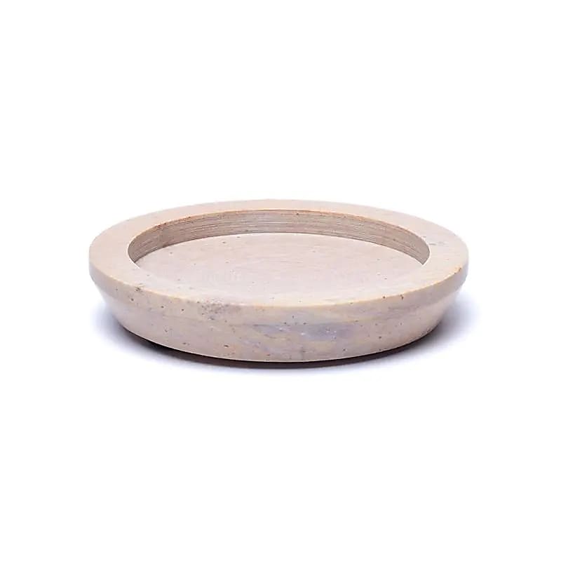 Untersetzer / Kerzenständer rund beige Speckstein