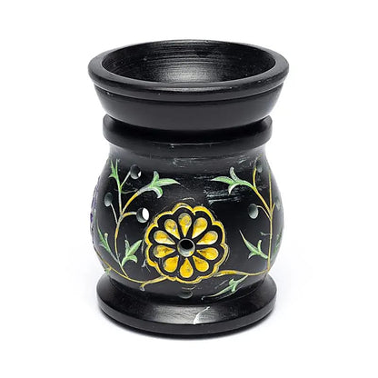 Olieverdamper Flowers zwart zeepsteen thumb