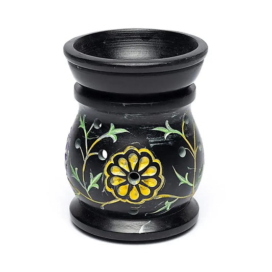 Oil burner Flowers black soapstone