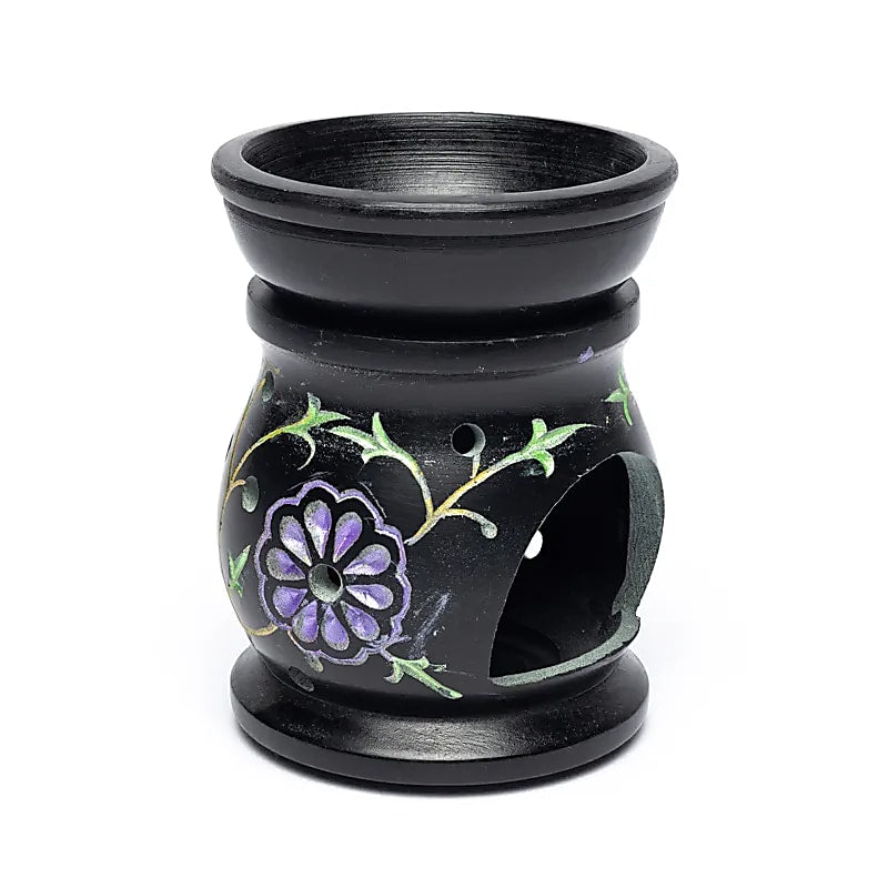 Olieverdamper Flowers zwart zeepsteen groothandel