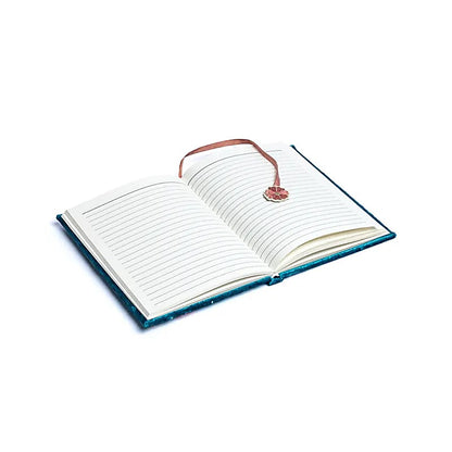 Notizbuch Samt blau mit Blumen großhandel thumb
