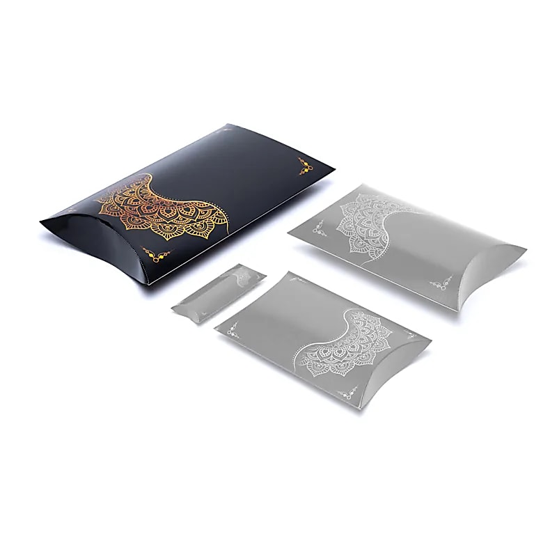 Pillow box XL black gold mandala flower