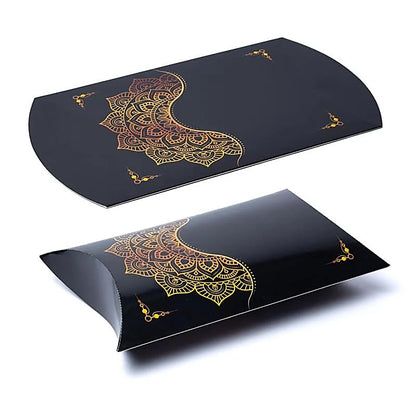 Kissenbox L schwarz gold Mandala Blume thumb