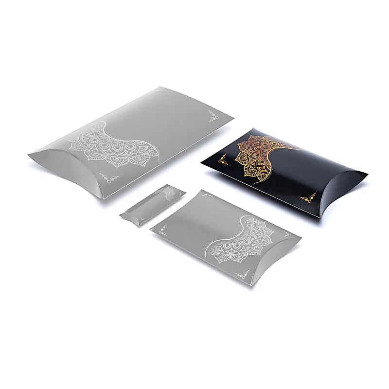Kissenbox L schwarz gold Mandala Blume