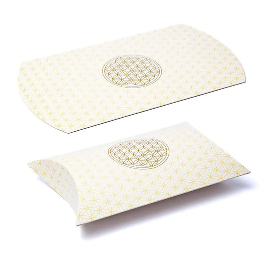 Pillow box L white gold flower of life