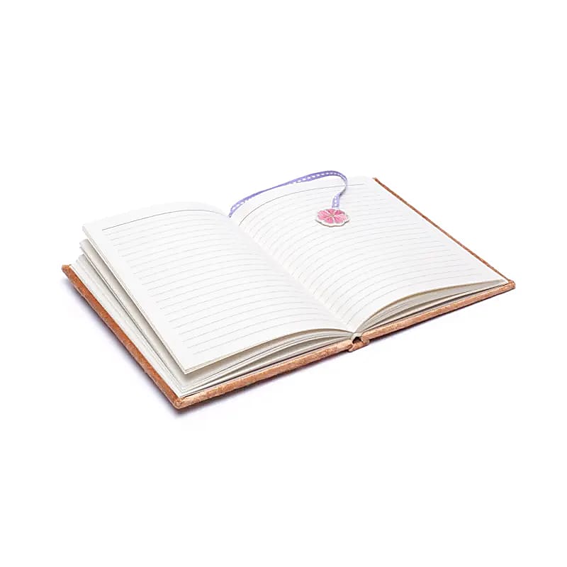 Notizbuch Samt beige mit Blumen großhandel