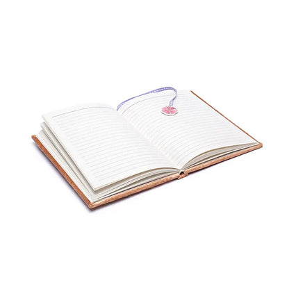 Notizbuch Samt beige mit Blumen großhandel thumb