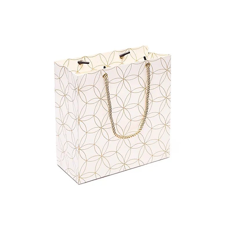 Gift bag white gold flower of life
