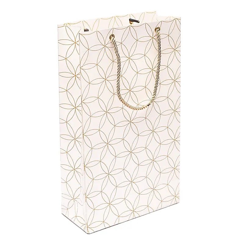 Bustina regalo Fiore della vita bianco e oro