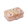 Jewellery / tarot box velvet beige with flowers