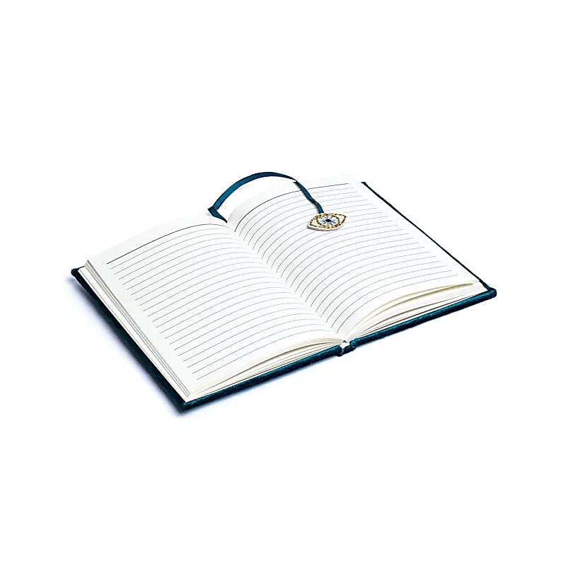 Notizbuch Samt petrol mit Tarotauge