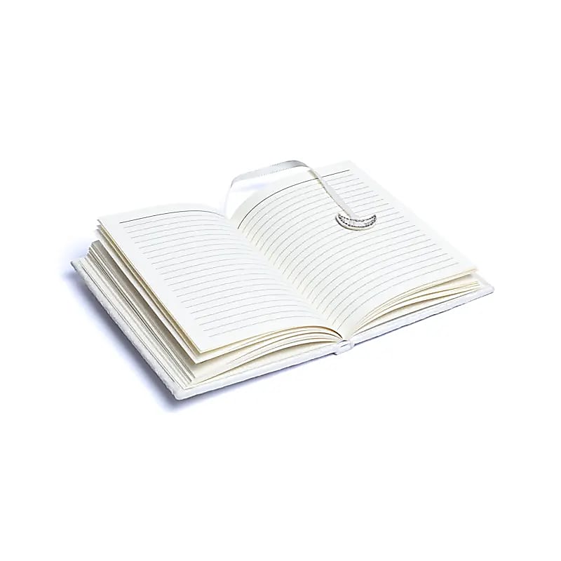 Notitieboek fluweel wit met zon en maan groothandel