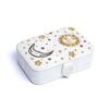 Jewellery / tarot box velvet white with sun and moon