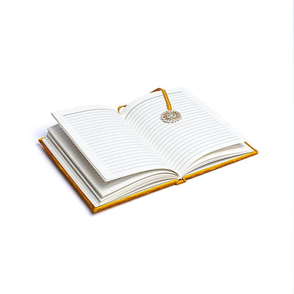 Notizbuch Samt gelb mit Sonne großhandel thumb